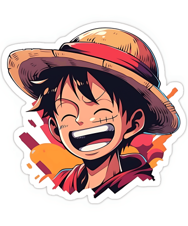 Highfive 3x3 inches Luffy From One Piece Sticker self adhesive