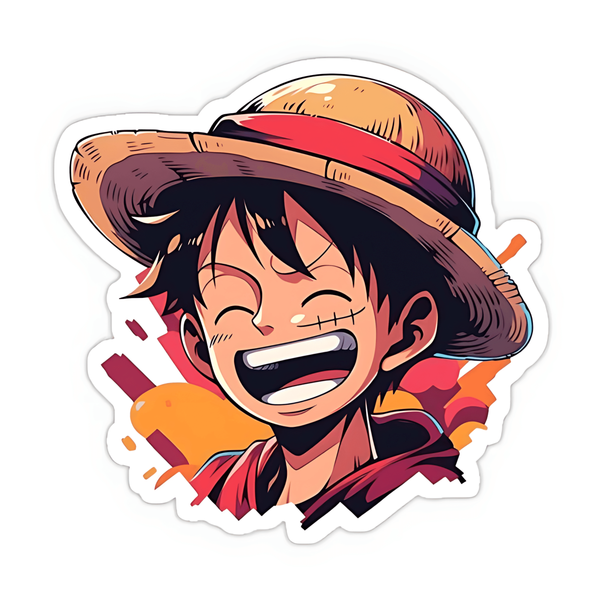 Highfive 3x3 inches Luffy From One Piece Sticker self adhesive