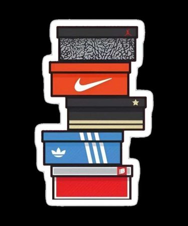 Highfive 3x3 inches Sneaker Boxes Sticker self adhesive