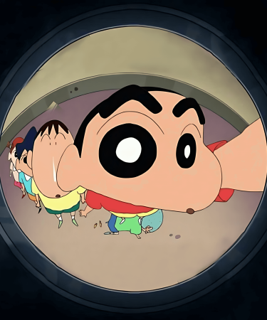 Highfive 3x3 inches Shinchan Door Eye Sticker Self adhesive
