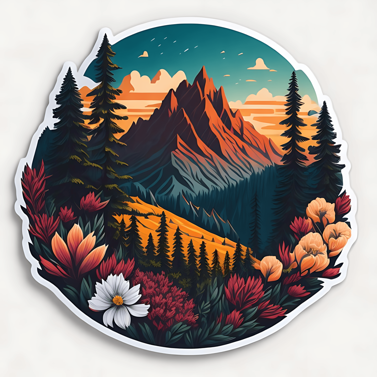 Highfive 3x3 inches Aesthetic Scene Sticker Self adhesive