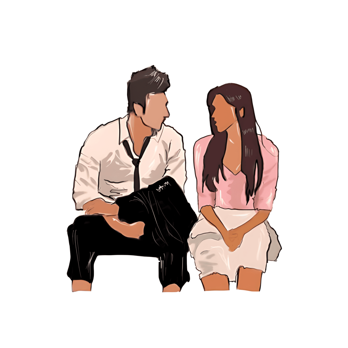 Highfive 3x3 inches Bunny And Naina Sticker self adhesive