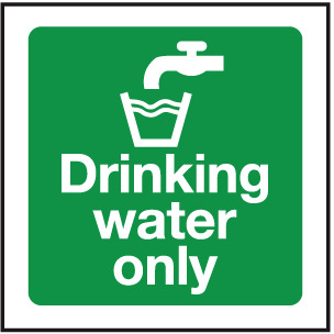 Highfive Drinking water only sign self adhesive