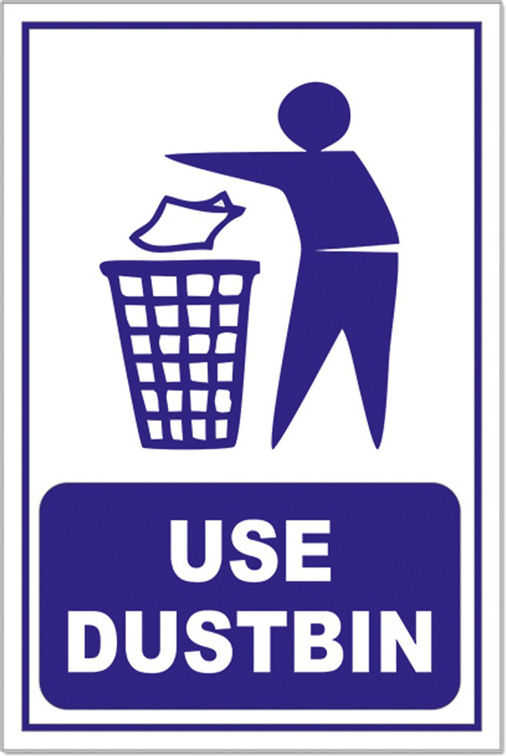 Highfive Use Dustbin Sign board self adhesive