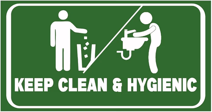 Stickers guru Keep Clean & Hygienic Sign Board Sun Board For Office, Mall, Restaurant 8x4 Inches Sign Board