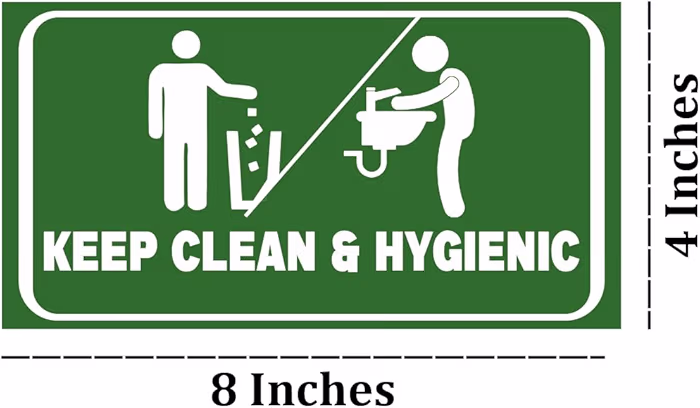 Stickers guru Keep Clean & Hygienic Sign Board Sun Board For Office, Mall, Restaurant 8x4 Inches Sign Board - Image 2