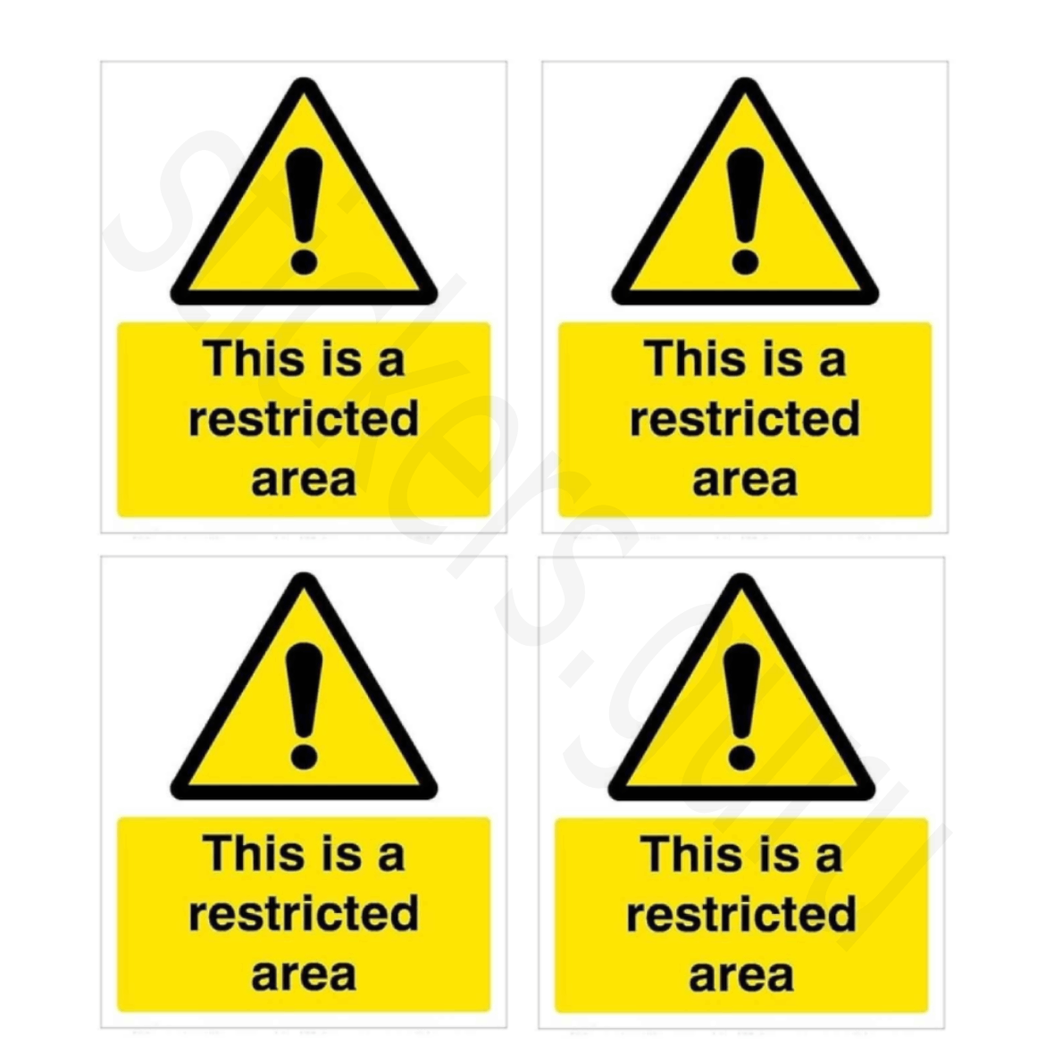 Highfive “This is a resricted area" sign board stickers self adhesive pack of 4