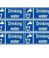 Highfive “drinking water" sign board stickers self adhesive pack of 6