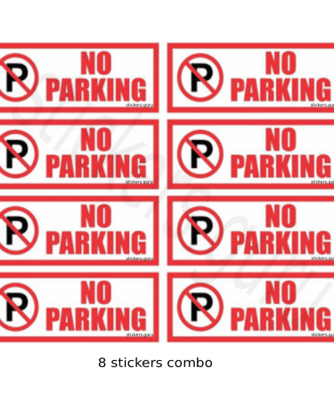 Highfive no parking Sign Board Sticker self adhesive combo