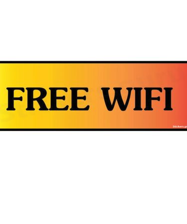 Free wifi small yellow colour  sign board stickers self adhesive