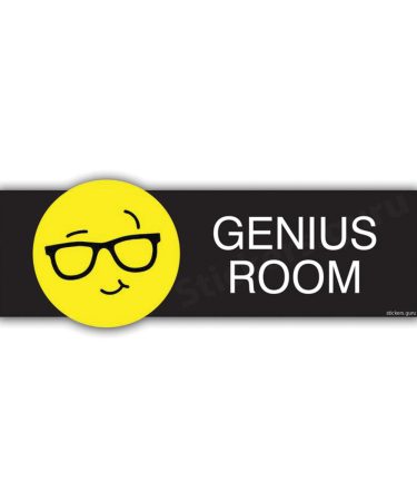 Genius Room sign board stickers self adhesive