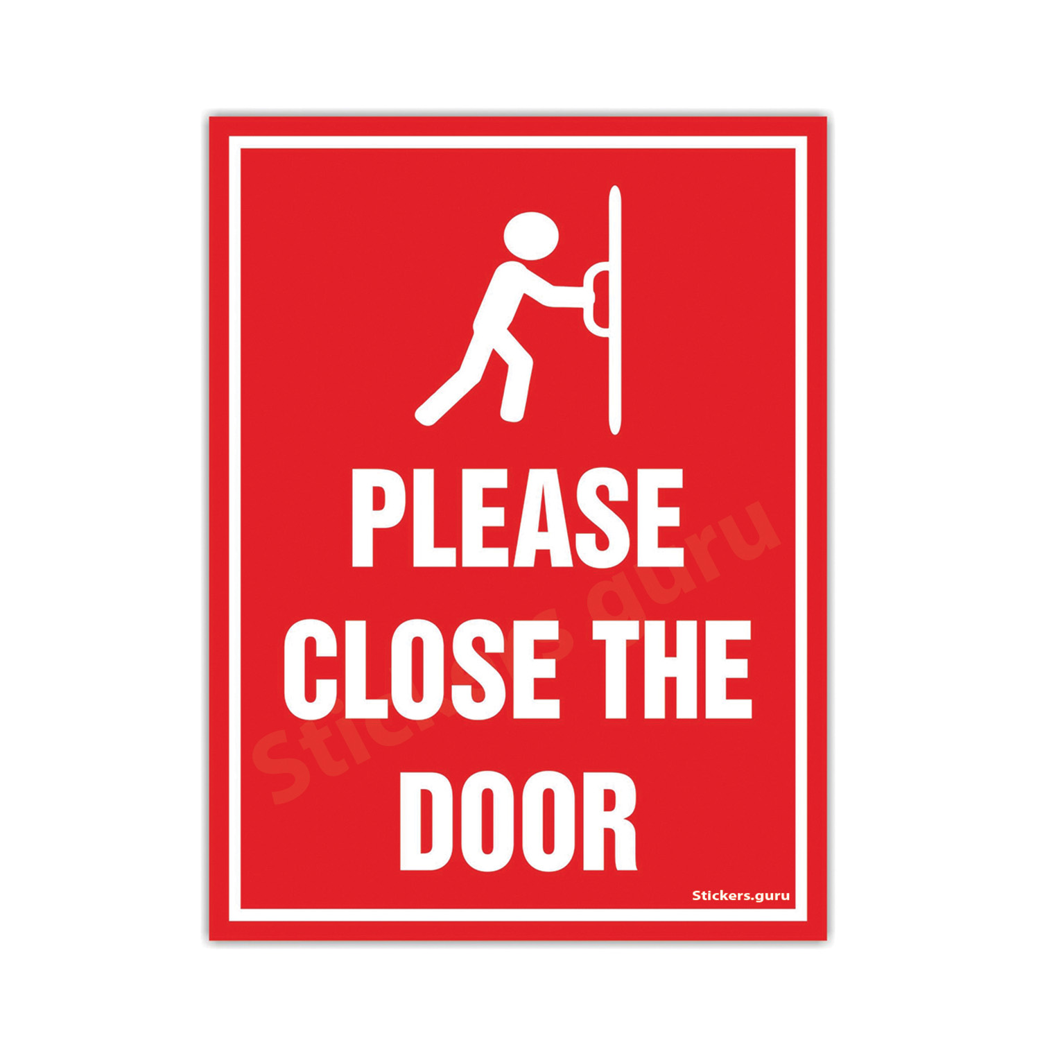 Highfive Please close the door red colour sign board stickers self adhesive
